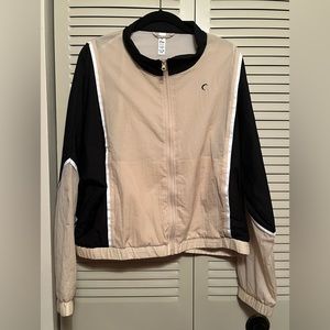 EUC Zyia Black and Tan Block Zipper Jacket- Size XL
